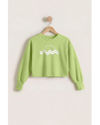 Enorsia - Oversized Terry Crop Sweatshirt - Lyst