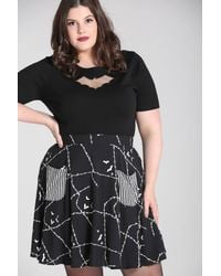 Hell Bunny - Stitches Bat Print Mini Skirt With Contrast Pocket Details - Lyst