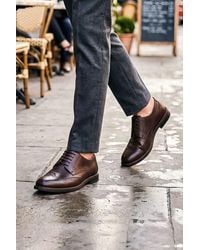 Thomas Blunt - Leather Lace Up Brogue Shoe With Cushioned Insole - Lyst