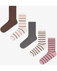 Penti - Natural Lines Striped Pair Crew Socks - Lyst