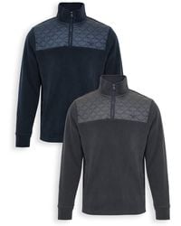 Threadbare - 2 Pack Onion Quilted Quarter Zip Fleece - Lyst