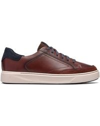 Clarks - Code C Tie Mahogany Leather Trainers, Lace Up - Lyst
