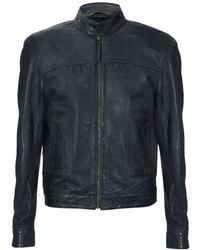 Infinity Leather - Classic Fitted Leather Biker Jacket-Austin - Lyst