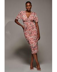 Jolie Moi - Angel Sleeve Mesh Bodycon Dress - Lyst