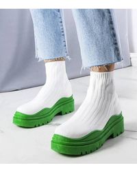 Love Lace - Slip On Mid Calf Sock Boots With Chunky Insulated Sole Protector - Lyst