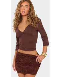 EGO - Textured Low Rise Mini Skirt - Lyst