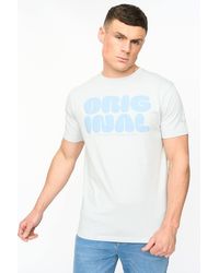 Crosshatch - Transflate Crew Neck Cotton T-Shirt With Puff Print Logo - Lyst