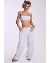 EGO - Wide Leg Button Low Rise Joggers - Lyst