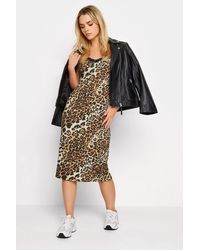 PixieGirl - Petite Leopard Print Midi Slip Dress - Lyst