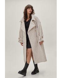 Nasty Gal - Plus Size Quilted Padded Trench Coat - Lyst