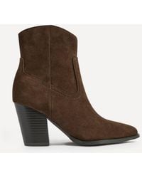 Linzi - Canyon Suede Leather Western Ankle Boots - Lyst