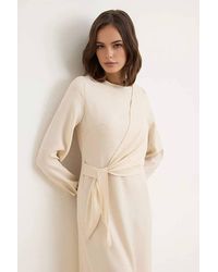 WOVCOR - Tie Waist Long Sleeve Woven Maxi Dress - Lyst