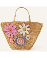 Accessorize - Flower Applique Basket Bag - Lyst