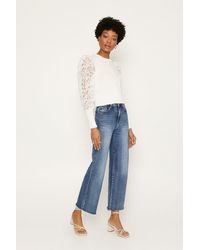 Oasis - Sheer Puff Sleeve Knitted Jumper - Lyst