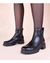Love Lace - Terina Ankle Boots With Decorative Zipper Low Heel Comfort - Lyst