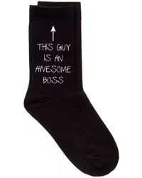60 SECOND MAKEOVER - This Guy Is An Awesome Boss Mens Black Socks - Lyst