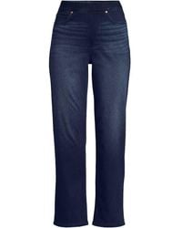 Lands' End - Plus Starfish Knit Denim Straight Leg Cropped Jeans - Lyst