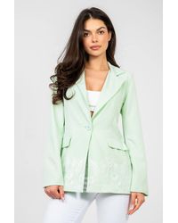 Love Lace - Elegant Lace Trim Blazer With Shoulder Pads Style 224884 - Lyst