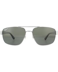 Ray-Ban - Wrap Gunmetal G-15 Green Polarized Sunglasses - Lyst