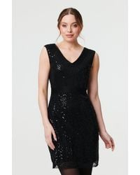 Izabel London - Sequin Embellished Sleeveless Mini Dress - Lyst