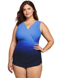 lands end slender wrap swimsuit