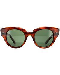 Ray-Ban - Round Striped Havana Green Sunglasses - Lyst