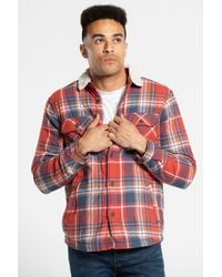 Tokyo Laundry - Cotton Long Sleeve Padded Check Shirt With Sherpa Lining - Lyst