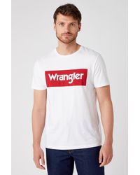 Wrangler - Wr Ss Logo Tee White - Lyst