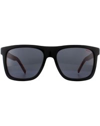 HUGO - Rectangle Black Red Grey Sunglasses - Lyst