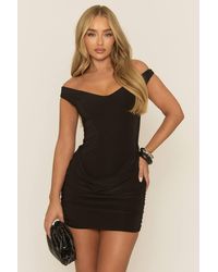 Rebellious Fashion - Off Shoulder Drape Front Mini Dress - Lyst