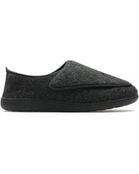 Clarks - King Riptape Slipper Dark Felt Slip Ons, Slippers - Lyst