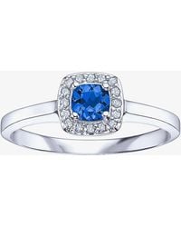 T.H.Baker - 9Ct Sapphire 0.07Ct Diamond Ring 51Y61Wg-10 (Sap) - Lyst
