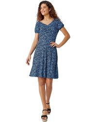 Roman - Ditsy Floral Stretch Ruched Dress - Lyst