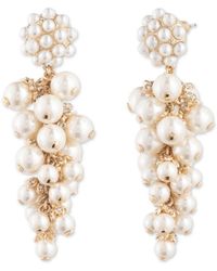 Marchesa - Pe Lg Pearl Linear-gold/pearl Fashion Earrings - 16g00316 - Lyst