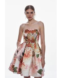 Karen Millen - Garden Floral Mini Prom Dress - Lyst