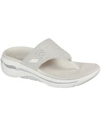 Skechers - 'go Walk Arch Fit Weekender' Polyester Toe Post Sandals - Lyst