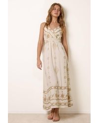 Blue Vanilla - Elasticated Waist Sleeveless V-Neck Maxi Dress - Lyst