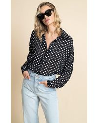 Dancing Leopard - Keaton Dot Print Long Sleeve Shirt Casual Relaxed Button Down Top - Lyst