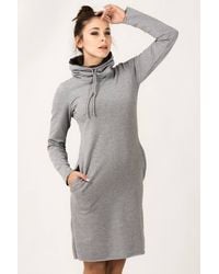 Love Lace - Sporty Knit Sweatshirt Dress With Pockets Style 93557 - Lyst