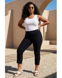 Roman - Curve Elastic Waist Cropped Denim Jeggings - Lyst