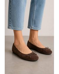 LARANGE - Wide Fit Mf Ballet Flats With Bow Detail - Lyst