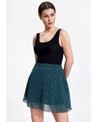Love Lace - Flared Mini Skirt With Lining & Elastic Waist - Lyst