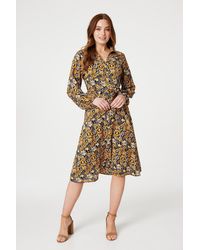 Izabel London - Ikat Print Midi Shirt Dress - Lyst