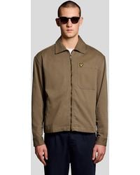 Lyle & Scott - Enzyme Wash Zip Through Overshirt - Lyst