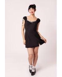 Hell Bunny - Gracie & Sweetheart Mini Dress With Lace Puff Sleeves - Lyst