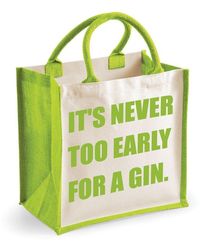 60 SECOND MAKEOVER - Medium Jute Bag It's Never Too Early For A Gin Green Bag - Lyst