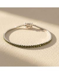 Harfi - Peridot August Birthstone Sterling Tennis Bracelet - Lyst