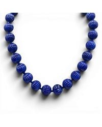 Michael Nash Jewelry - Vicenza Sapphire Carved Sixteen Inch Melon Bead Necklace - Lyst
