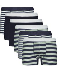 Burton - 6 Pack Khaki And Navy Stripe Trunks - Lyst