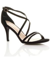 AJVANI - High Heel Crossed Straps Buckle Strappy Sandals - Lyst